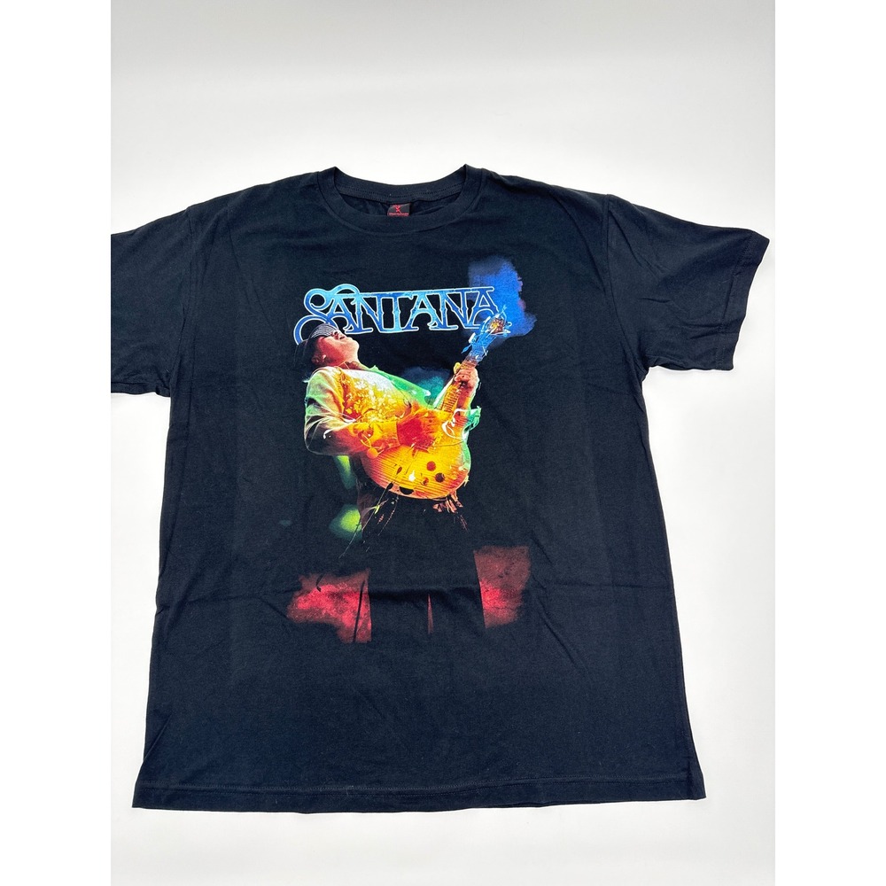 Santana Official Merchandise Graphic T-Shirt Black Mens Large Rock Band Guitar